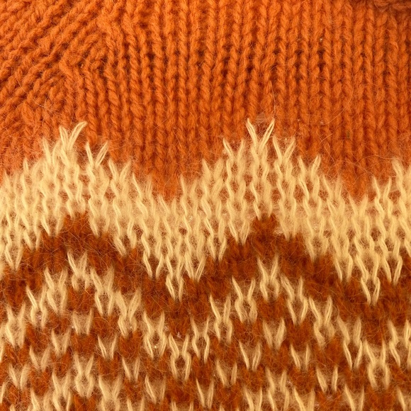 Y2K AEO FAIR ISLE CREWNECK ORANGE OMBRÉ KNIT SWEATER ⭐️⭐️⭐️⭐️⭐️ - Picture 4 of 9
